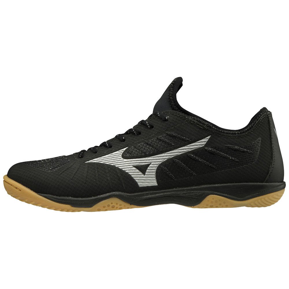 Womens Mizuno REBULA SALA ELITE IN Soccer Shoes Black/Silver Philippines (JXQDHB617)